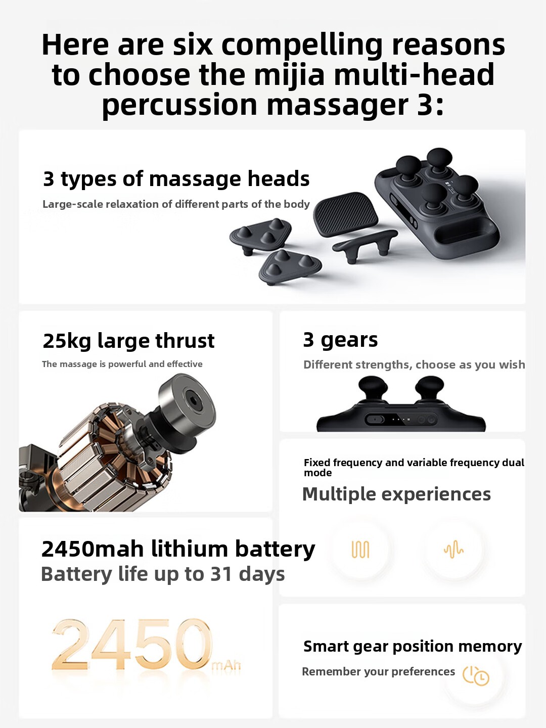 Mijia Multi‑Head Massage Gun 3 - Massage Gun Deep Tissue ulasan dan harga